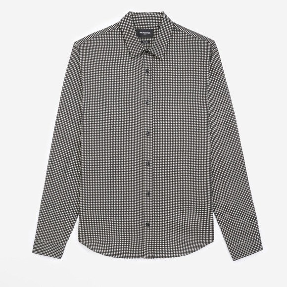 The Kooples Loose Fit Micro Houndstooth Shirt  Large NWT Collared Button front - Picture 2 of 11
